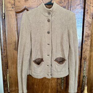 Ralph Lauren Tweed Knit Jacket with Contrast Pockets
